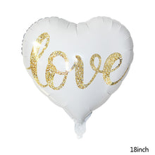 Load image into Gallery viewer, 18inch Round White Gold Glitter Print Mr&amp;Mrs LOVE foil Balloons bride to be marriage Wedding Decor Valentine's Day Supplies
