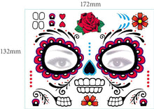 Load image into Gallery viewer, Halloween Tattoo Sticker Paper Day of the Dead Transfer Face Pasters Makeup Party Tattoo Sticker
