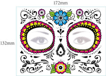 Load image into Gallery viewer, Halloween Tattoo Sticker Paper Day of the Dead Transfer Face Pasters Makeup Party Tattoo Sticker
