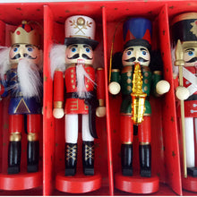 Load image into Gallery viewer, Christmas Decorations Wooden Nutcracker 12cm Set Five Hand Painted Christmas Tree Pendant
