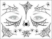 Load image into Gallery viewer, Halloween Tattoo Sticker Paper Day of the Dead Transfer Face Pasters Makeup Party Tattoo Sticker
