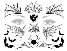 Load image into Gallery viewer, Halloween Tattoo Sticker Paper Day of the Dead Transfer Face Pasters Makeup Party Tattoo Sticker
