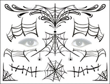 Load image into Gallery viewer, Halloween Tattoo Sticker Paper Day of the Dead Transfer Face Pasters Makeup Party Tattoo Sticker
