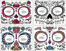 Load image into Gallery viewer, Halloween Tattoo Sticker Paper Day of the Dead Transfer Face Pasters Makeup Party Tattoo Sticker
