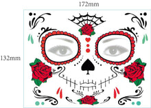 Load image into Gallery viewer, Halloween Tattoo Sticker Paper Day of the Dead Transfer Face Pasters Makeup Party Tattoo Sticker

