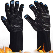 Load image into Gallery viewer, Silicone Gloves Fireproof BBQ Heat Insulation Oven Aramid Oven Gloves
