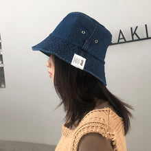 Load image into Gallery viewer, Washed Denim Retro Fisherman Hat All-Match Fashion Sun Hat Japanese Leisure Student Bucket Hat
