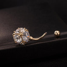 Load image into Gallery viewer, Navel Belly Bar Crystal Dangly Body Piercing Button Ring Ball
