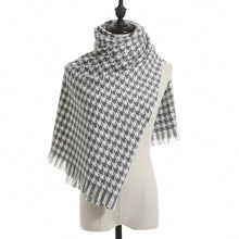 Load image into Gallery viewer, Houndstooth Scarf for Women Winter 2023 New Plaid Artificial Cashmere Scarf Thick Shawl Scarf for Women
