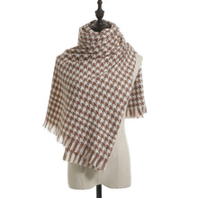 Load image into Gallery viewer, Houndstooth Scarf for Women Winter 2023 New Plaid Artificial Cashmere Scarf Thick Shawl Scarf for Women
