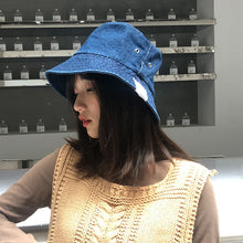 Load image into Gallery viewer, Washed Denim Retro Fisherman Hat All-Match Fashion Sun Hat Japanese Leisure Student Bucket Hat
