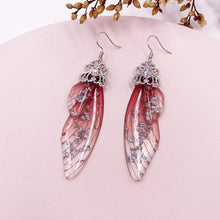 Load image into Gallery viewer, S925 Ear Hook Butterfly Earrings Temperamental Earrings Cicada Wings Gradient Color Girls Stud Earrings

