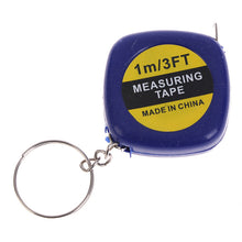 Load image into Gallery viewer, 1M/3ft Retractable Stainless Steel Pocket Measuring Ruler Tape Measure Keychain

