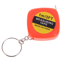 Load image into Gallery viewer, 1M/3ft Retractable Stainless Steel Pocket Measuring Ruler Tape Measure Keychain
