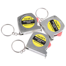 Load image into Gallery viewer, 1M/3ft Retractable Stainless Steel Pocket Measuring Ruler Tape Measure Keychain

