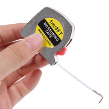 Load image into Gallery viewer, 1M/3ft Retractable Stainless Steel Pocket Measuring Ruler Tape Measure Keychain
