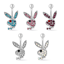 Load image into Gallery viewer, 1PC Cute Bunny Belly Button Ring Piercing Ring Sexy Belly Button Piercing Jewelry
