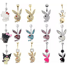 Load image into Gallery viewer, 1PC Rabbit Creativity Belly Button Ring Navel Piercing Ring Cartoon Cat Navel Button Piercings for Women Girls Body Jewelry Gift
