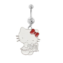 Load image into Gallery viewer, 1PC Rabbit Creativity Belly Button Ring Navel Piercing Ring Cartoon Cat Navel Button Piercings for Women Girls Body Jewelry Gift
