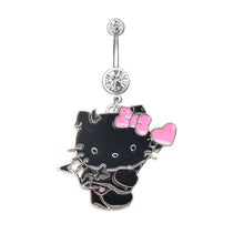 Load image into Gallery viewer, 1PC Rabbit Creativity Belly Button Ring Navel Piercing Ring Cartoon Cat Navel Button Piercings for Women Girls Body Jewelry Gift
