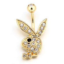 Load image into Gallery viewer, 1PC Rabbit Creativity Belly Button Ring Navel Piercing Ring Cartoon Cat Navel Button Piercings for Women Girls Body Jewelry Gift
