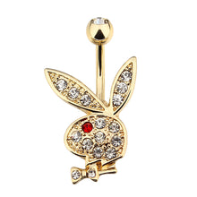 Load image into Gallery viewer, 1PC Rabbit Creativity Belly Button Ring Navel Piercing Ring Cartoon Cat Navel Button Piercings for Women Girls Body Jewelry Gift

