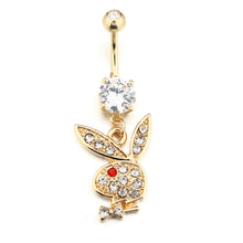 Load image into Gallery viewer, 1PC Rabbit Creativity Belly Button Ring Navel Piercing Ring Cartoon Cat Navel Button Piercings for Women Girls Body Jewelry Gift
