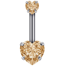 Load image into Gallery viewer, 1PC Steel Belly Button Rings Crystal Piercing Navel Heart Style Navel Piercing Earring Belly Piercing Sexy Body Jewelry Ombligo
