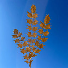 Load image into Gallery viewer, 1PC Three-pronged Fan Leaf Netting Artificial Gold Ginkgo Eucalyptus Holly For Wedding Arch Flower Arrangement Home Decor Crafts
