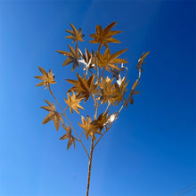 Load image into Gallery viewer, 1PC Three-pronged Fan Leaf Netting Artificial Gold Ginkgo Eucalyptus Holly For Wedding Arch Flower Arrangement Home Decor Crafts
