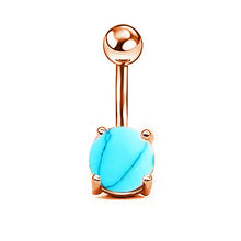 Load image into Gallery viewer, 1PCS Crystal Belly Button Ring 14G Heart Belly Piercing Dangle Flower Navel Piercing Rose Gold Sexy Navel Bar Cute Belly Ring
