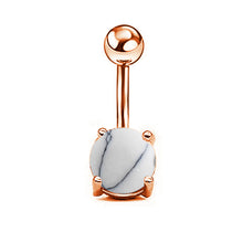 Load image into Gallery viewer, 1PCS Crystal Belly Button Ring 14G Heart Belly Piercing Dangle Flower Navel Piercing Rose Gold Sexy Navel Bar Cute Belly Ring
