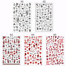Load image into Gallery viewer, 1Pc 3D Halloween Nail Stickers Anime Joker Spider Snake Sliders Nail Art Stickers Adhesive Christmas Decals Snowflake Decor
