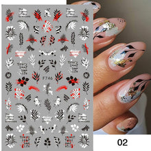 Load image into Gallery viewer, 1Pc 3D Halloween Nail Stickers Anime Joker Spider Snake Sliders Nail Art Stickers Adhesive Christmas Decals Snowflake Decor
