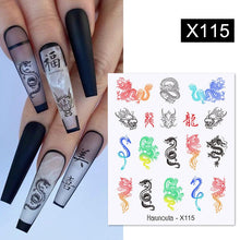 Load image into Gallery viewer, 1Pc 3D Halloween Nail Stickers Anime Joker Spider Snake Sliders Nail Art Stickers Adhesive Christmas Decals Snowflake Decor
