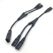 Load image into Gallery viewer, 1PC IEC 320 C8 2Pin Male to 2 x C7 Female Y Split Power Cable About 28CM IEC 320 C7 to C8 extension cords C8 male to C7 female
