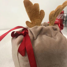 Load image into Gallery viewer, 5PC Christmas Reindeer Candy Gift Bag Velvet Santa Sacks Drawstring Bag Christmas Decoration Kids Gift Party Favor New Year Gift
