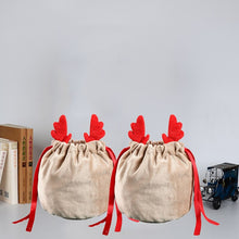 Load image into Gallery viewer, 5PC Christmas Reindeer Candy Gift Bag Velvet Santa Sacks Drawstring Bag Christmas Decoration Kids Gift Party Favor New Year Gift
