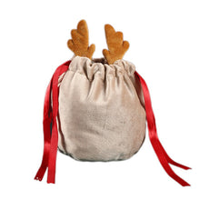 Load image into Gallery viewer, 5PC Christmas Reindeer Candy Gift Bag Velvet Santa Sacks Drawstring Bag Christmas Decoration Kids Gift Party Favor New Year Gift
