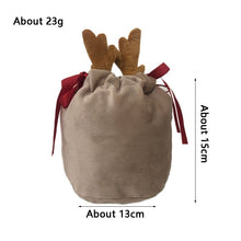 Load image into Gallery viewer, 5PC Christmas Reindeer Candy Gift Bag Velvet Santa Sacks Drawstring Bag Christmas Decoration Kids Gift Party Favor New Year Gift
