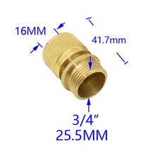 Load image into Gallery viewer, 1pc Brass 1/2 3/4" Thread Quick Connector Garden Water Gun Connector Car Washing Machine Male/Female 1/2 3/4" Tap adapter
