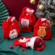 Load image into Gallery viewer, 2pcs New Christmas Santa Sack Children Xmas Gifts Candy Stocking Bag Exquisite Santa Claus Printed Linen Christmas Candy Bag
