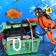 Load image into Gallery viewer, 1Pc Treasure Chest Diver Fish Tank Decorations Action Figure Treasure Hunter Aquarium Fish Tank Ornament Decoration Accessories

