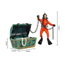 Load image into Gallery viewer, 1Pc Treasure Chest Diver Fish Tank Decorations Action Figure Treasure Hunter Aquarium Fish Tank Ornament Decoration Accessories
