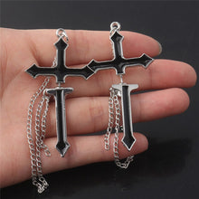 Load image into Gallery viewer, 1Pc Vintage Black Cross Earrings For Women Hip hop Rock Piercing Chain Clip Earrings Girls Party Jewelry Gift
