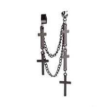 Load image into Gallery viewer, 1Pc Vintage Black Cross Earrings For Women Hip hop Rock Piercing Chain Clip Earrings Girls Party Jewelry Gift
