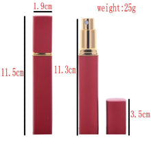 Load image into Gallery viewer, 1pcs 6 color Metal Case Glass Tank Perfume Bottle Aluminum Nozzle Spray Refillable Bottle Parfum Cosmetic Glass Container 12ml
