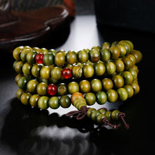 Load image into Gallery viewer, 1Pcs 8mm Natural Sandalwood Buddhist Buddha Meditation Wood Prayer Bead Mala Bracelet Bangles Women Men Jewelry 108 Beads
