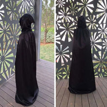 Load image into Gallery viewer, Halloween cloak black cape Devil devil with hood Unisex Adult Kids Halloween Hooded Cap Long Cloak Costume Cosplay Props
