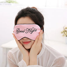 Load image into Gallery viewer, 1Pcs Cute Sleep Eye Cover Mask Padded Shade Covers Good Night Travel Relax Aid Blindfold Blue Purple Green Beige Sleep Mask
